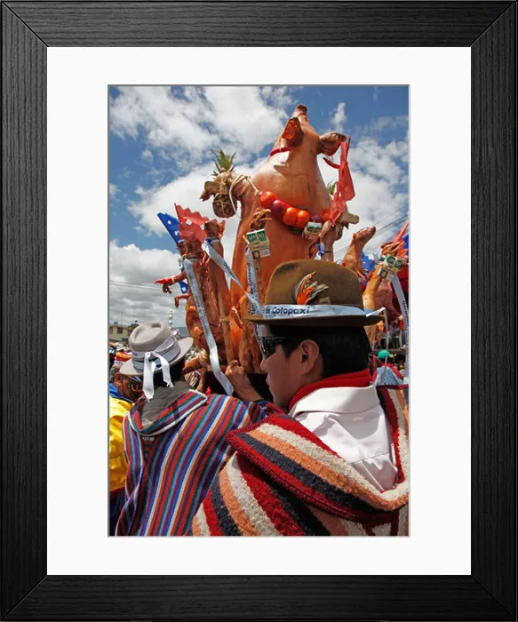 Framed Print : Fiesta de la Mama Negra traditional festival in Latacunga, Ecuador.Colourful procession and costumes along the streets Framed Print : Fiesta de la Mama Negra traditional festival in Latacunga, Ecuador.Colourful procession and costumes along the streets