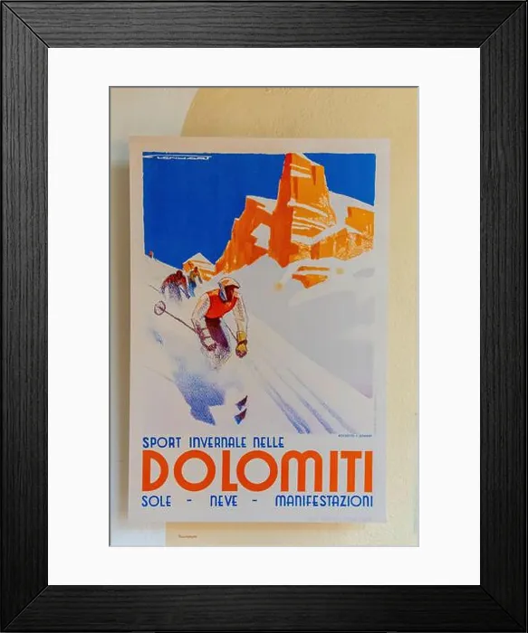 Framed Print : Tourist advertising posters from the early 1940s of the city of Merano Framed Print : Tourist advertising posters from the early 1940s of the city of Merano