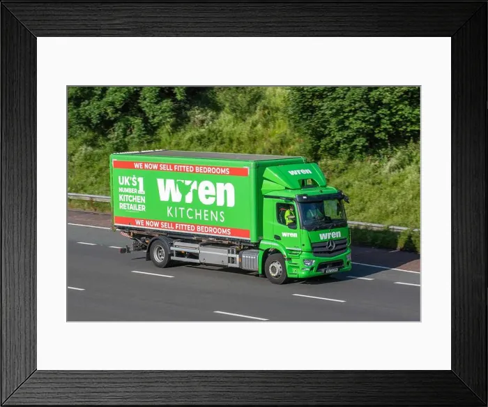 Framed Print : Wren Kitchens Haulage delivery trucks