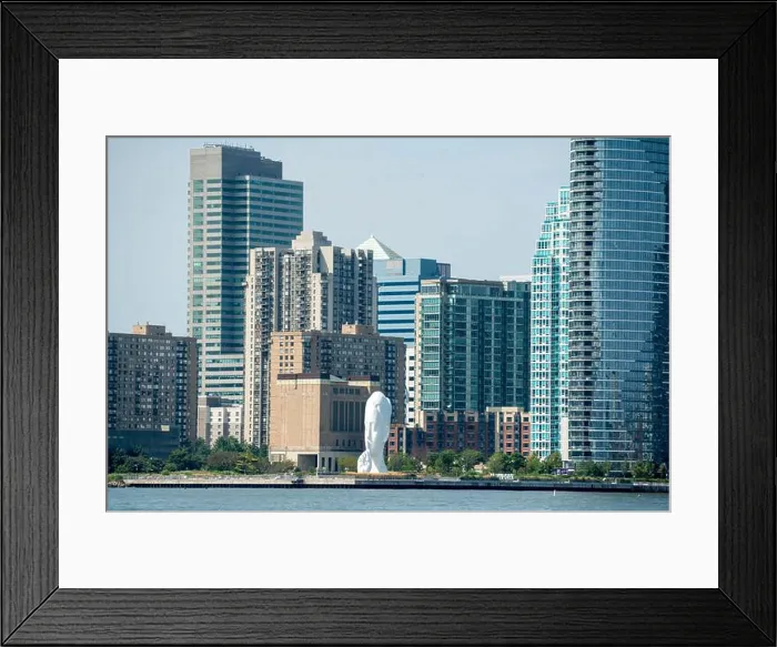 Framed Print : Overlooking the Hudson River, an 80-foot-tall waterfront sculpture by Spanish artist Jaume Plensa in Jersey City Framed Print : Overlooking the Hudson River, an 80-foot-tall waterfront sculpture by Spanish artist Jaume Plensa in Jersey City