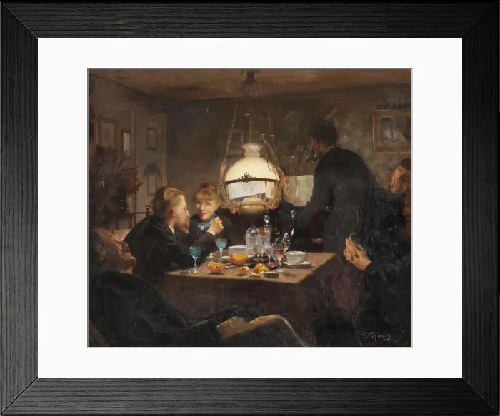 Framed Print : Company in evening lighting, 1886 Framed Print : Company in evening lighting, 1886