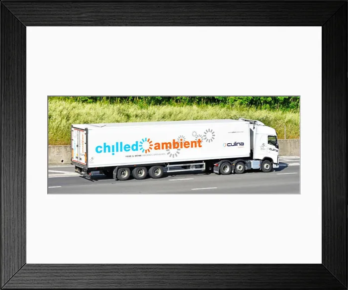 Framed Print : Food and drink supply chain logistics Chilled and Ambient trailer Framed Print : Food and drink supply chain logistics Chilled and Ambient trailer