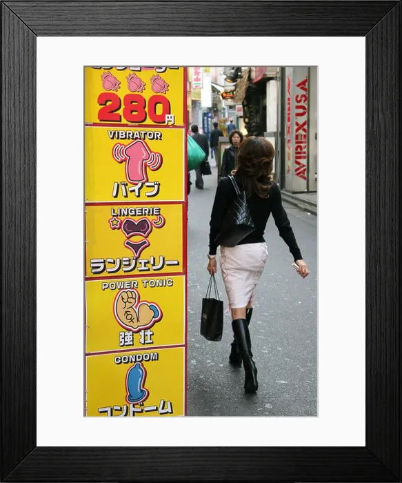 Framed Print : Japan Tokyo Japanese lady walk past sex schop in the Shibuya district of Tokyo Japan Pawel Jaszczuk Framed Print : Japan Tokyo Japanese lady walk past sex schop in the Shibuya district of Tokyo Japan Pawel Jaszczuk