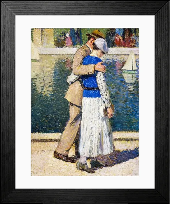 Framed Print : Henri Martin, painting in oil on canvas, Lovers: A couple walking along the Luxembourg Basin, 1932-1935 Framed Print : Henri Martin, painting in oil on canvas, Lovers: A couple walking along the Luxembourg Basin, 1932-1935