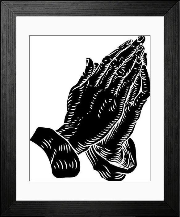 Framed Print : Praying Hands Prayer Christian Vintage Woodcut Framed Print : Praying Hands Prayer Christian Vintage Woodcut