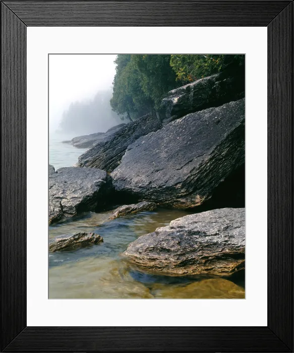 Framed Print : rocky shore along Newport Bay, Lake Michigan, Newport State Park, Door County, Wisconsin Framed Print : rocky shore along Newport Bay, Lake Michigan, Newport State Park, Door County, Wisconsin
