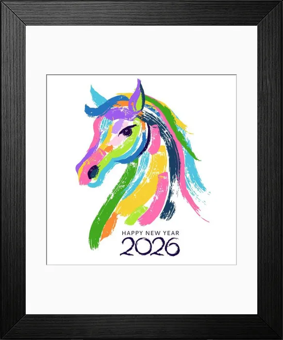 Framed Print : Vector vibrant watercolor horse head Framed Print : Vector vibrant watercolor horse head