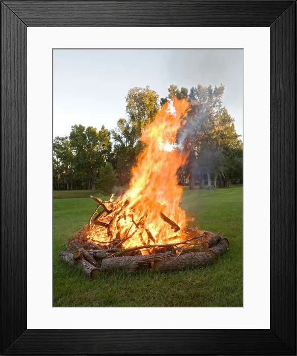 Framed Print : bonfire fire outdoors wood rural large flames burn burning outside Framed Print : bonfire fire outdoors wood rural large flames burn burning outside
