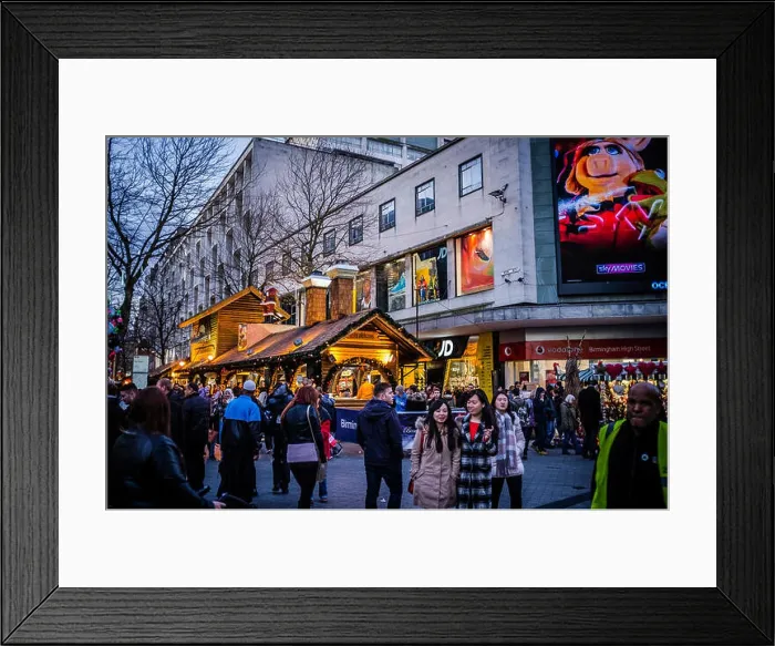 Framed Print : German Frankfurt Christmas Market, Birmingham, UK Framed Print : German Frankfurt Christmas Market, Birmingham, UK