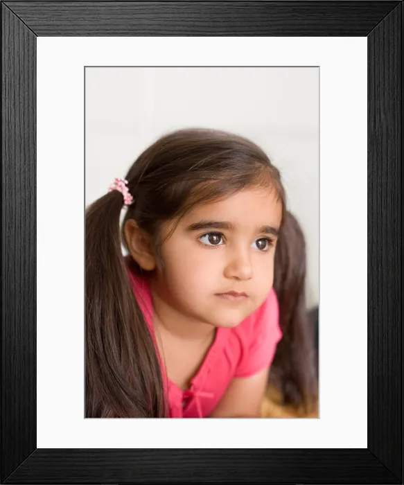 Framed Print : Portrait of Four Year Old Indian Girl UK Framed Print : Portrait of Four Year Old Indian Girl UK