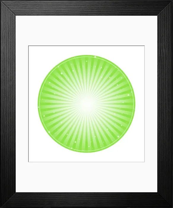 Framed Print : Sunlight rays shine cirlce. bright green color burst background Framed Print : Sunlight rays shine cirlce. bright green color burst background