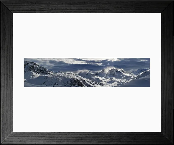 Framed Print : Stormy day in Courchevel 1650 looking from the Signal chair lift looking into the Parc de Vanoise Framed Print : Stormy day in Courchevel 1650 looking from the Signal chair lift looking into the Parc de Vanoise
