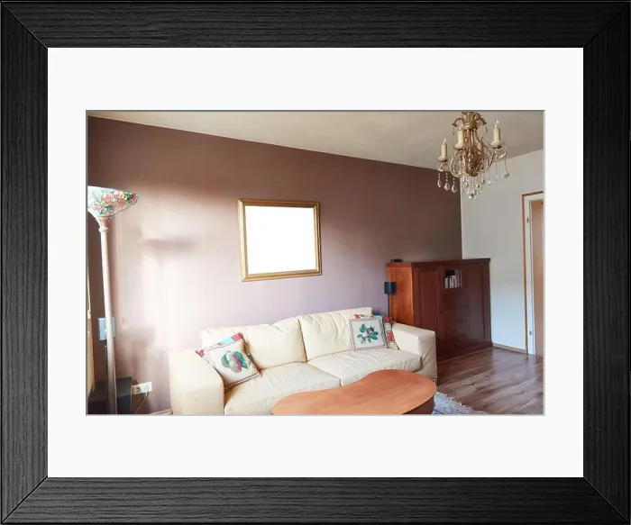 Framed Print : Old-fashioned living room with picture frame mock-up template on wall Framed Print : Old-fashioned living room with picture frame mock-up template on wall