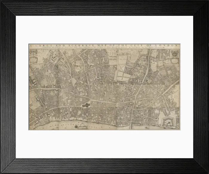 Framed Print : A map of London created in 1677 by John Ogilby and William Morgan Framed Print : A map of London created in 1677 by John Ogilby and William Morgan