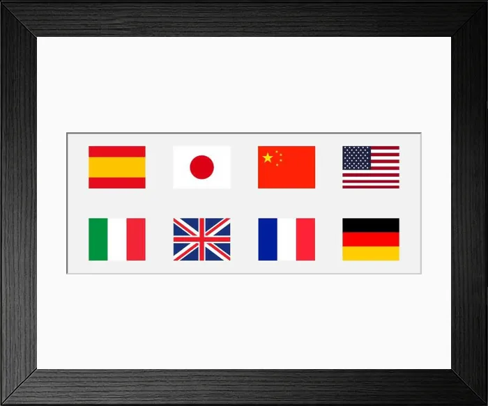 Framed Print : Different national flags great countries Framed Print : Different national flags great countries