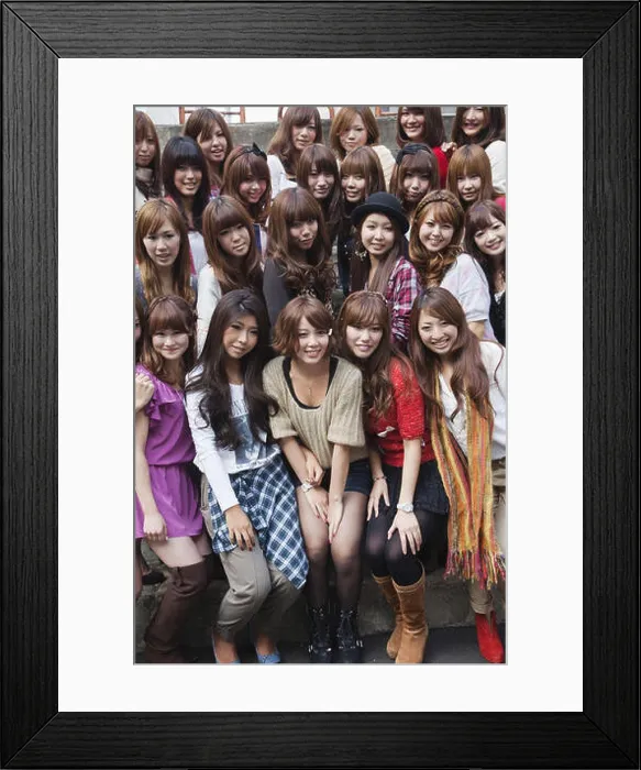 Framed Print : Japan, Tokyo, Harajuku, group of Japanese girls Framed Print : Japan, Tokyo, Harajuku, group of Japanese girls