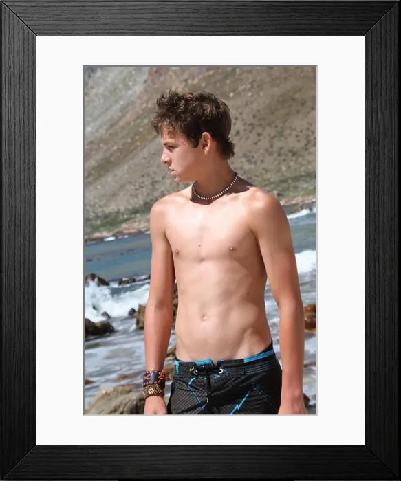 Framed Print : boy model on beach Framed Print : boy model on beach