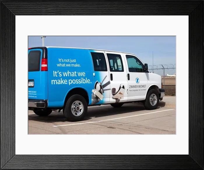 Framed Print : Zimmer Biomet joint replacement service truck parked at the Minneapolis St Paul International Airport Framed Print : Zimmer Biomet joint replacement service truck parked at the Minneapolis St Paul International Airport