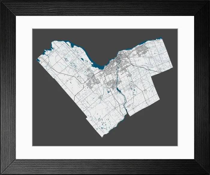 Framed Print : Ottawa map. Detailed map of Ottawa city administrative area Framed Print : Ottawa map. Detailed map of Ottawa city administrative area