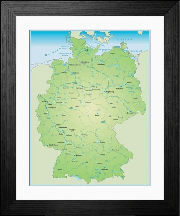 Framed Print : map of germany Framed Print : map of germany