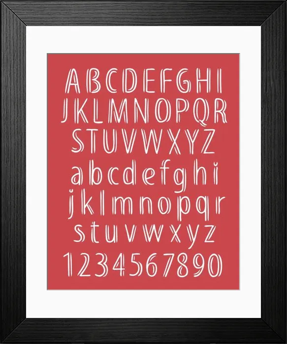 Framed Print : Hand drawn letters. Stylish font ABC in a linear sketch style Framed Print : Hand drawn letters. Stylish font ABC in a linear sketch style