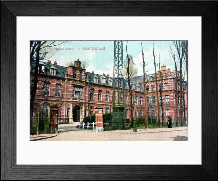 Framed Print : 5 1ste Helmersstraat - Wilhelmina Gasthuis (ansichtkaart, kleur) Framed Print : 5 1ste Helmersstraat - Wilhelmina Gasthuis (ansichtkaart, kleur)