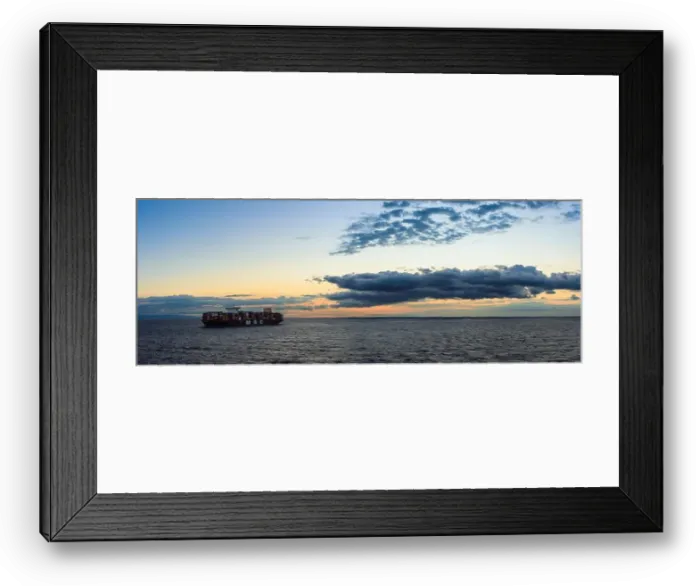 Framed Print : MSC Container Ship on sea at sunrise, Barcelona, Spain, Europe Framed Print : MSC Container Ship on sea at sunrise, Barcelona, Spain, Europe