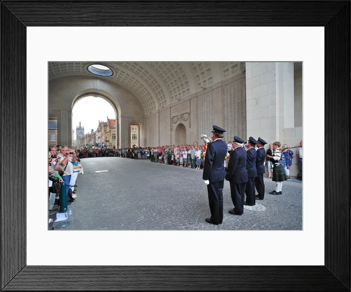 Framed Print : Buglers at WWI Last Post Ceremony under Menin Gate Memorial to commemorate British First World War One soldiers Framed Print : Buglers at WWI Last Post Ceremony under Menin Gate Memorial to commemorate British First World War One soldiers
