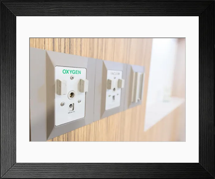 Framed Print : Oxygen Medical Gas Outlets in hospital- Health care concept Framed Print : Oxygen Medical Gas Outlets in hospital- Health care concept