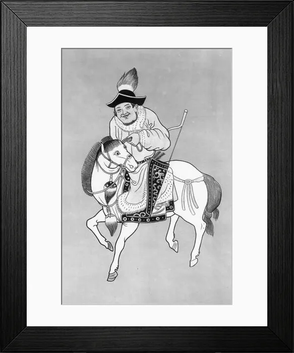 Framed Print : Halftone of a Mongol warrior, central Asia. From a set of school posters for history and social studies c 1930 Framed Print : Halftone of a Mongol warrior, central Asia. From a set of school posters for history and social studies c 1930