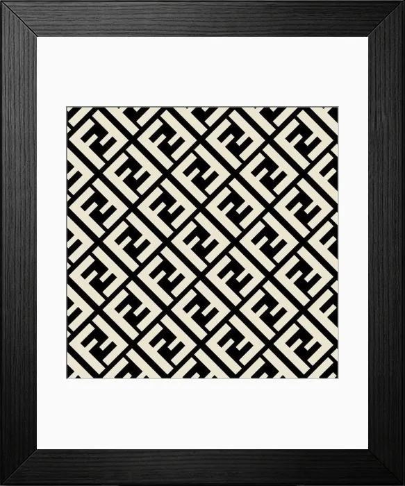 Framed Print : Seamless pattern with fendi logo. Design for fabric textile Ready for prints Framed Print : Seamless pattern with fendi logo. Design for fabric textile Ready for prints