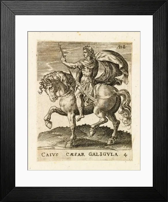 Framed Print : Roman Emperor Caligula on horseback, published in 12 Caesars on Horseback, circa 1565–87 Framed Print : Roman Emperor Caligula on horseback, published in 12 Caesars on Horseback, circa 1565–87