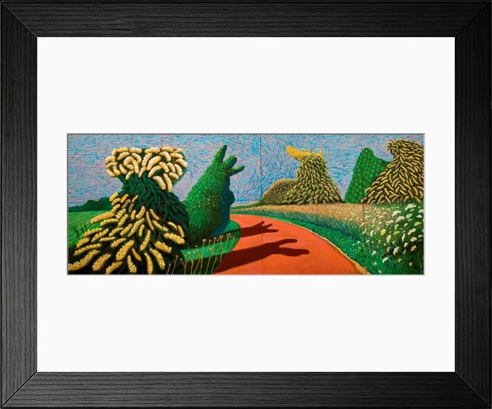 Framed Print : May Blossom on the Roman Road, 2009 painting, David Hockney 25 exhibition, Louis Vuitton Foundation, Paris, France Framed Print : May Blossom on the Roman Road, 2009 painting, David Hockney 25 exhibition, Louis Vuitton Foundation, Paris, France