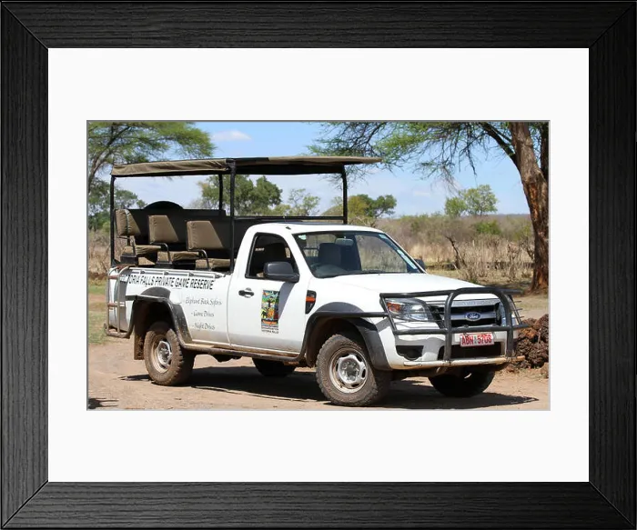 Framed Print : Ford Ranger safari pickup truck, Victoria Falls Private Game Reserve, Zimbabwe Framed Print : Ford Ranger safari pickup truck, Victoria Falls Private Game Reserve, Zimbabwe
