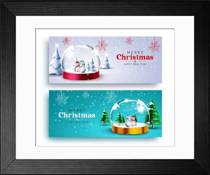 Framed Print : Christmas vector banner set Framed Print : Christmas vector banner set
