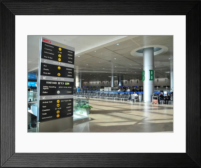 Framed Print : Israel, Ben-Gurion international Airport, Terminal 3, Arrival hall Framed Print : Israel, Ben-Gurion international Airport, Terminal 3, Arrival hall