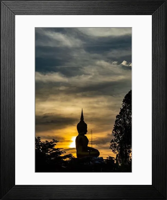 Framed Print : Sunset behind Wat Lad Pha Dook, Temple Framed Print : Sunset behind Wat Lad Pha Dook, Temple