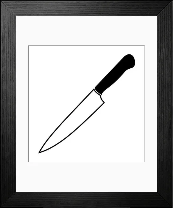 Framed Print : Knife Outline vector illustration isolated on white Framed Print : Knife Outline vector illustration isolated on white