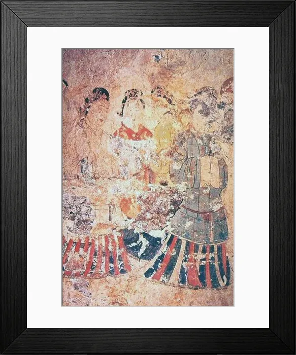 Framed Print : Japan: Mural of a group of women of the Asuka Period Framed Print : Japan: Mural of a group of women of the Asuka Period