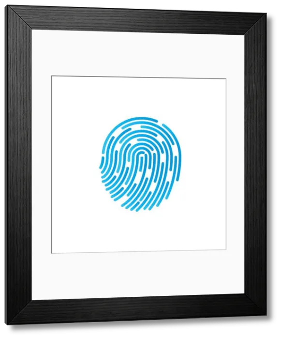 Framed Print : Identification symbol. Fingerprint icon. Vector illustrations. Flat design Framed Print : Identification symbol. Fingerprint icon. Vector illustrations. Flat design