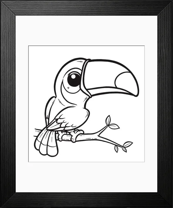 Framed Print : Vector illustration of Cartoon Hornbill - Coloring book for kids Framed Print : Vector illustration of Cartoon Hornbill - Coloring book for kids