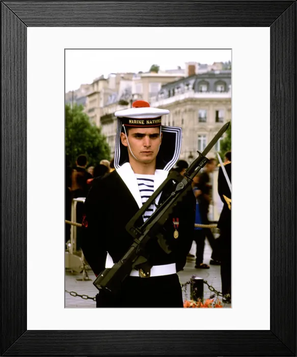 Framed Print : french navy honour guard at arc de triomphe paris france Framed Print : french navy honour guard at arc de triomphe paris france