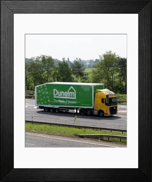 Framed Print : Dunelm lorry, M40 motorway, Warwickshire, UK Framed Print : Dunelm lorry, M40 motorway, Warwickshire, UK