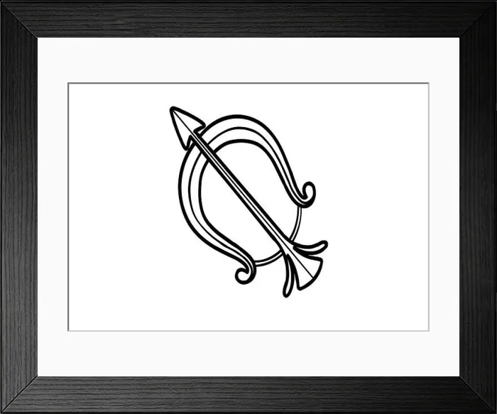 Framed Print : The Sagittarius zodiac symbol, horoscope sign on white background Framed Print : The Sagittarius zodiac symbol, horoscope sign on white background