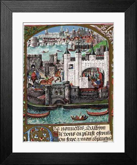 Framed Print : HISTORY OF BRITAIN - TOWER OF LONDON - HENRY VII Nineteenth century lithographic print