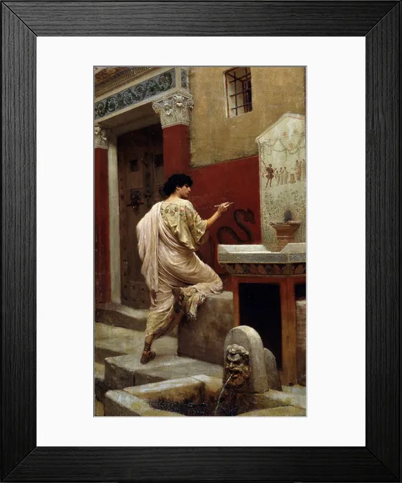 Framed Print : At a Wall. Pompeii. Artist: Bakalowicz, Stepan Vladislavovich (1857-1947) Framed Print : At a Wall. Pompeii. Artist: Bakalowicz, Stepan Vladislavovich (1857-1947)