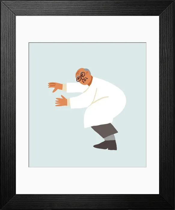 Framed Print : Doctor character isolated. Worried doctor. Vector illustration Framed Print : Doctor character isolated. Worried doctor. Vector illustration