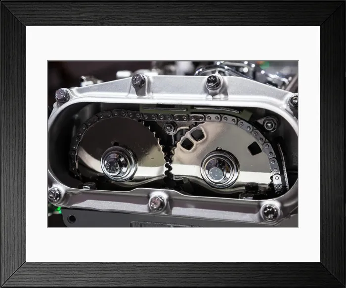 Framed Print : Close up of a camshaft timing gear Framed Print : Close up of a camshaft timing gear