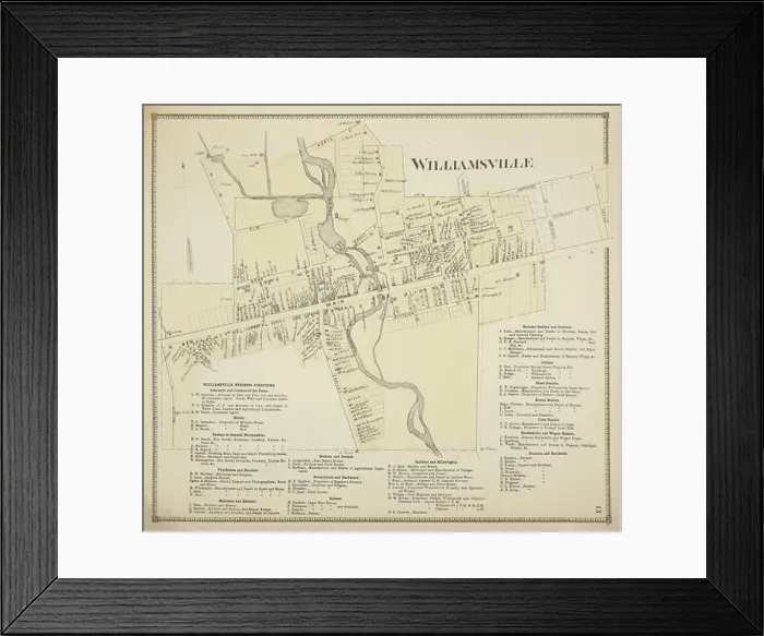 Framed Print : Williamsville [Village]; Williamsville Business Directory. 1866