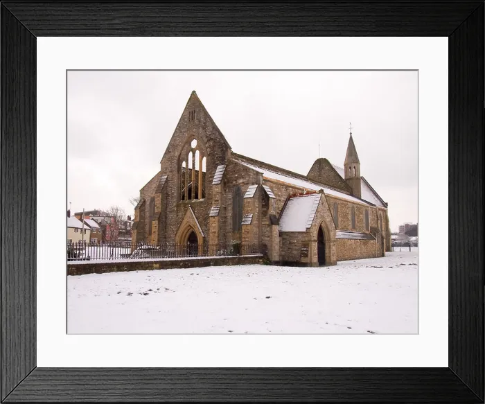 Framed Print : The Royal Garrison Church in Old Portsmouth, Hampshire with the grounds and building covered in snow Framed Print : The Royal Garrison Church in Old Portsmouth, Hampshire with the grounds and building covered in snow